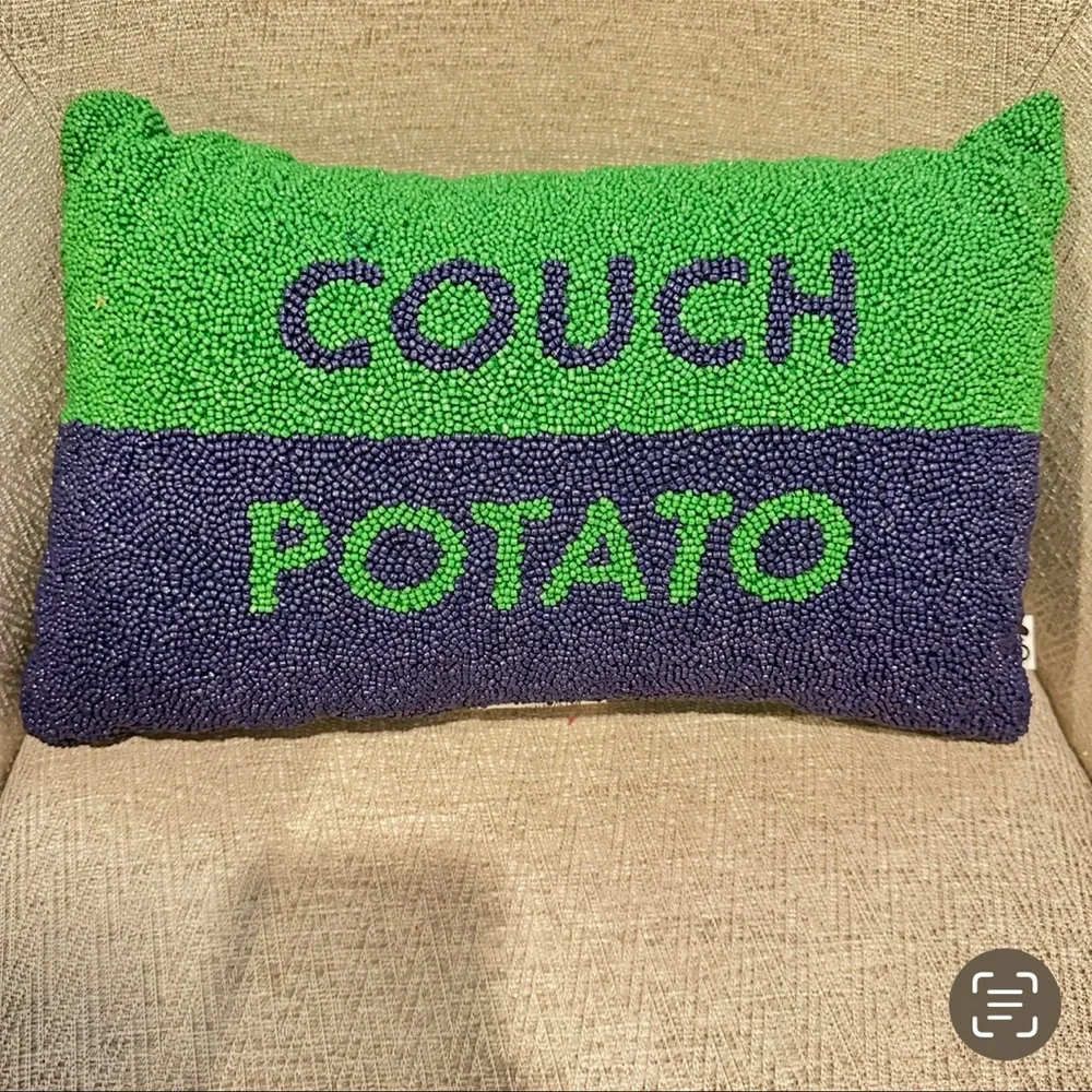 Kate Spade NY x Target Green and Blue Beaded Couch Potato Pillow